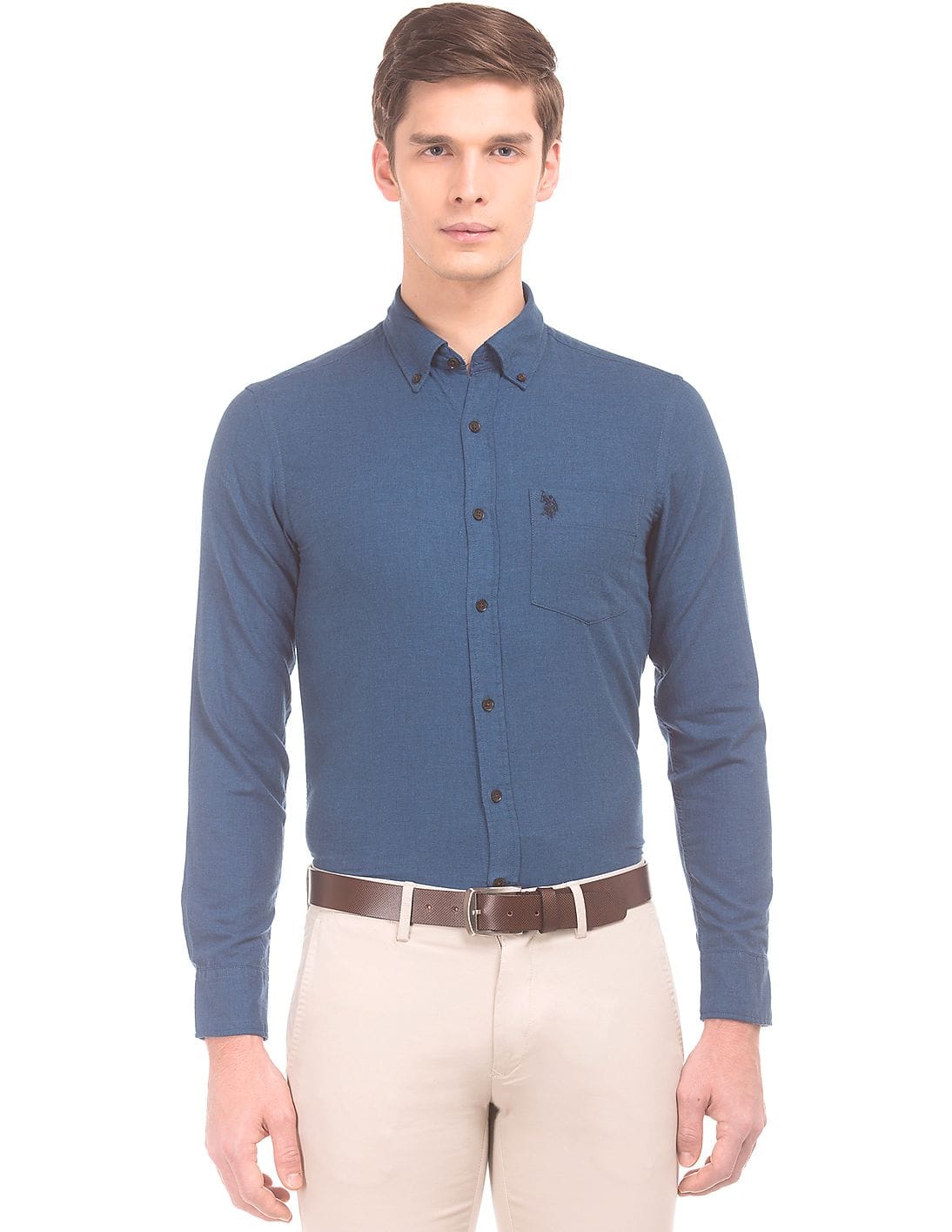 Buy U.S. Polo Assn. Men Regular Fit Button Down Shirt