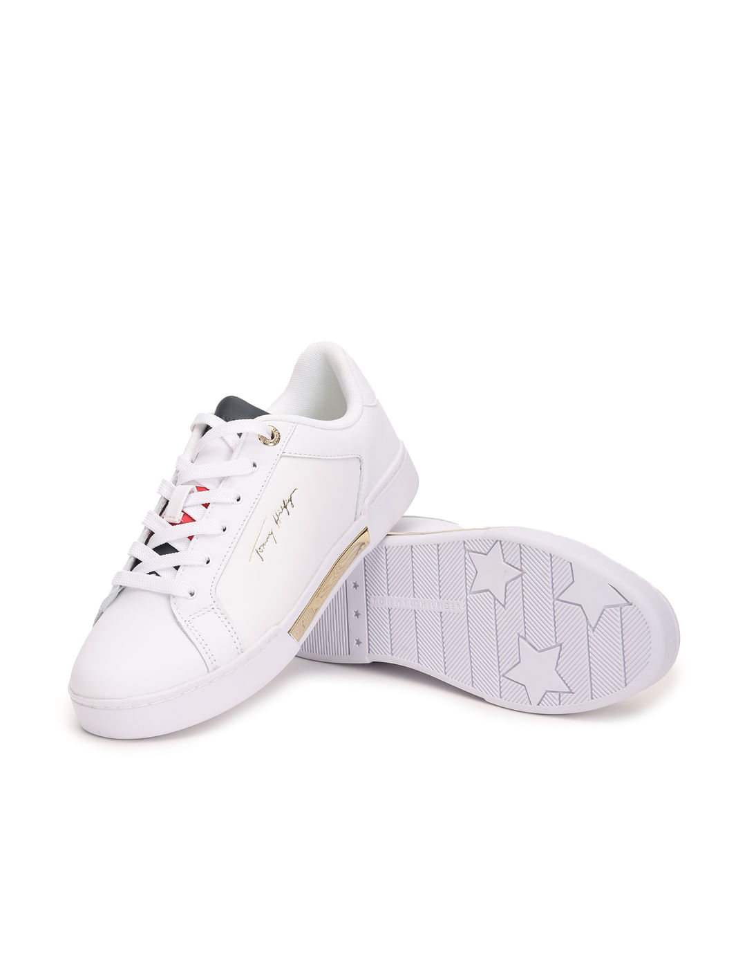 Buy Tommy Hilfiger Women Leather Signature Sneakers