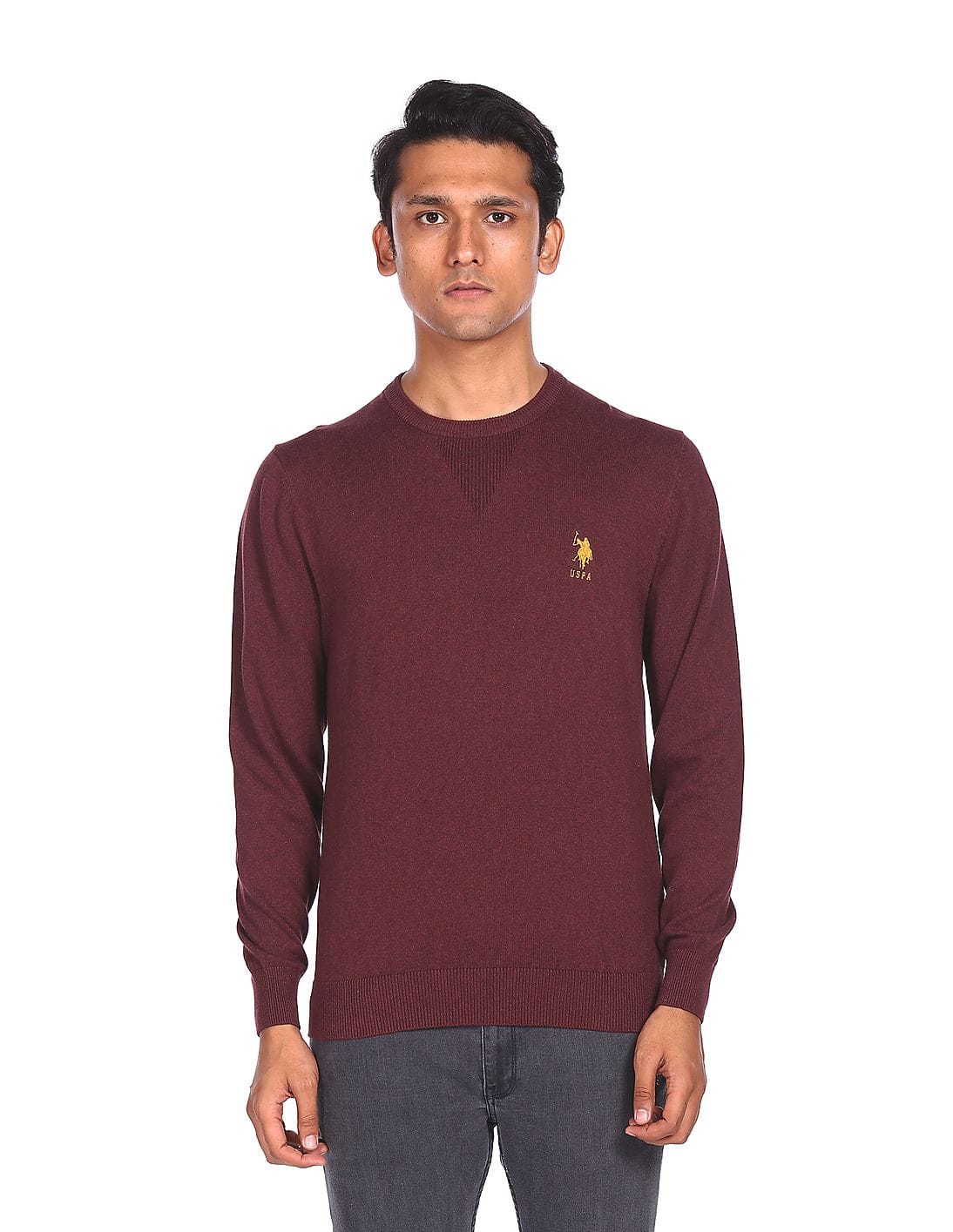 maroon polo sweater