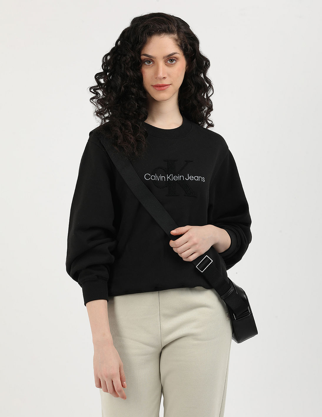 Buy Calvin Klein Jeans Chenille Monologo Crewneck Sweatshirt