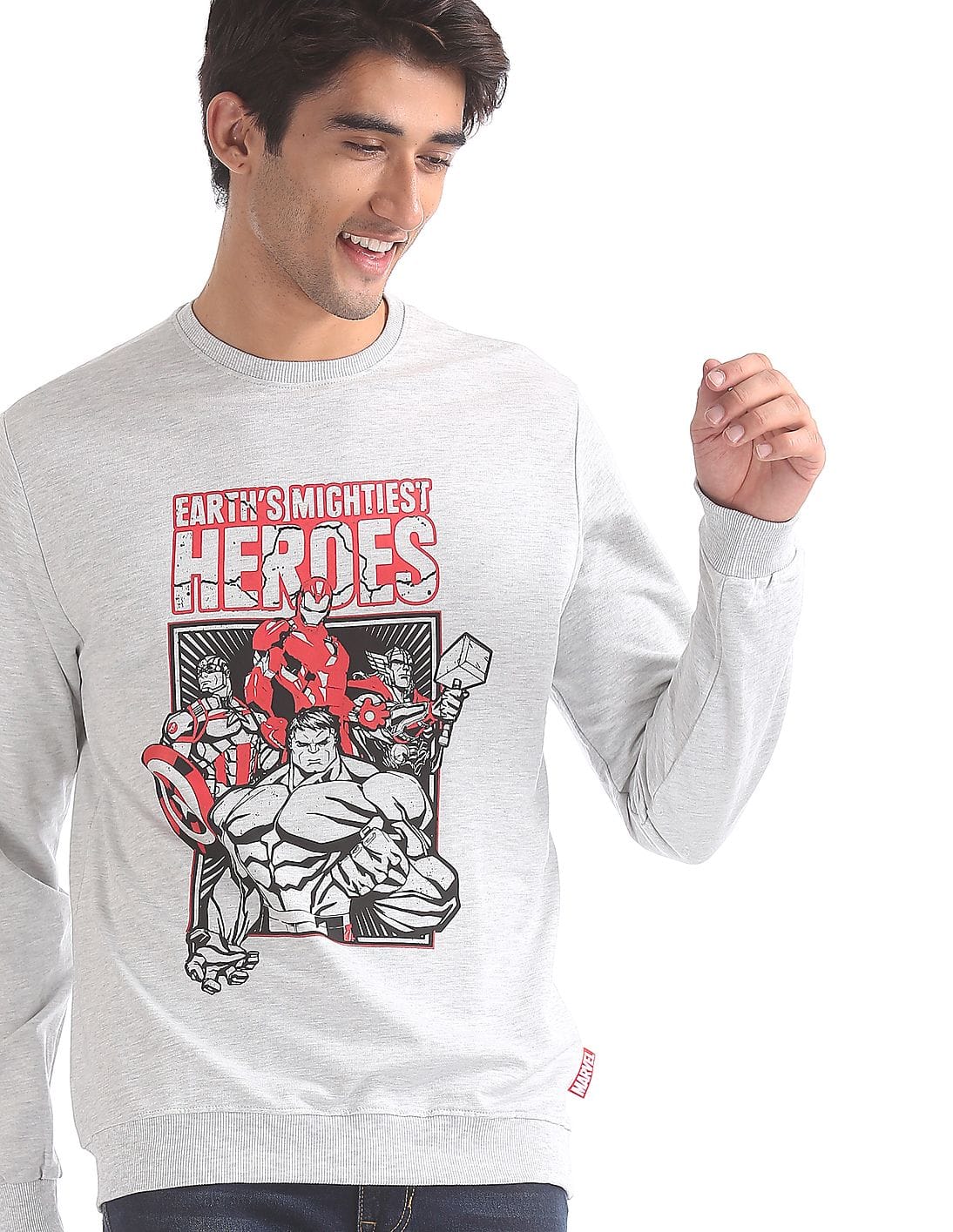 grey marvel sweatshirt