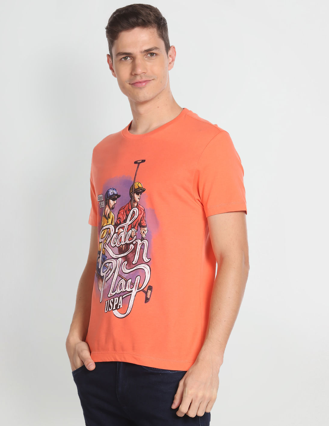 Buy U.S. Polo Assn. Crew Neck Graphic Print T-Shirt - NNNOW.com