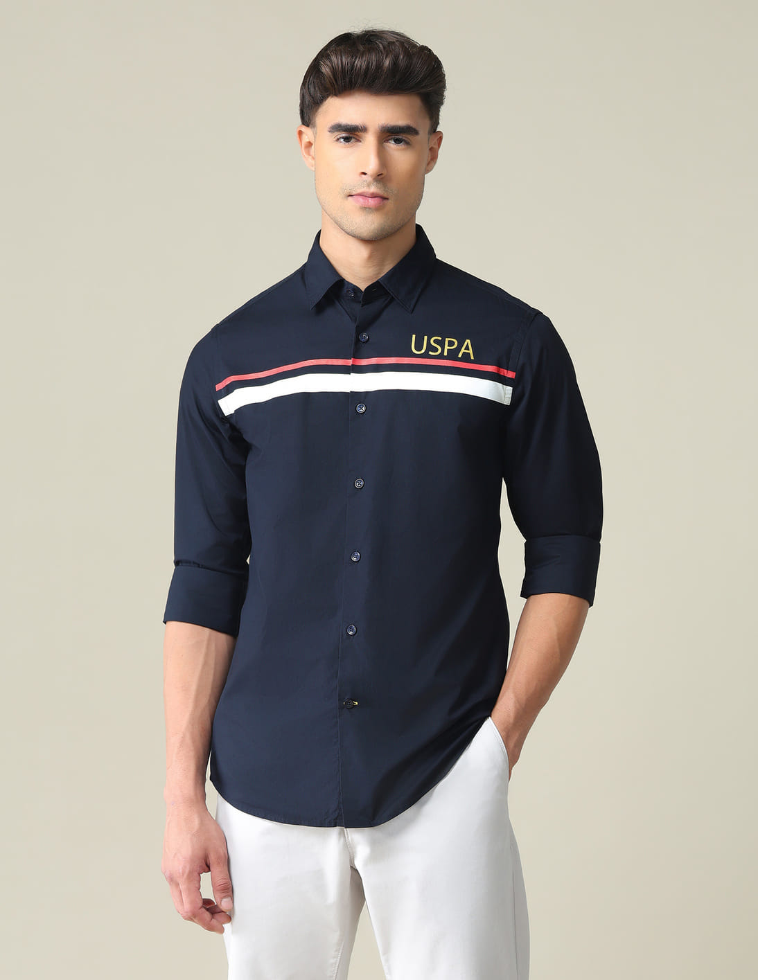 Buy U.S. Polo Assn. Horizontal Stripe Cotton Shirt - NNNOW.com