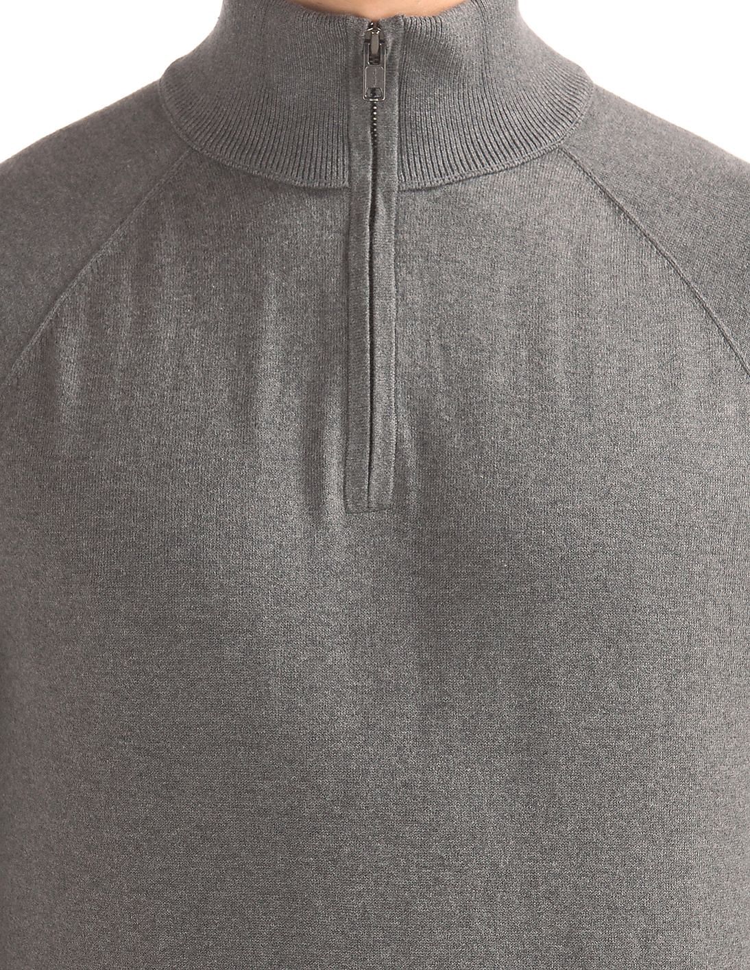 Buy GAP Men Men Grey Half Zip Mock Neck Sweater - NNNOW.com