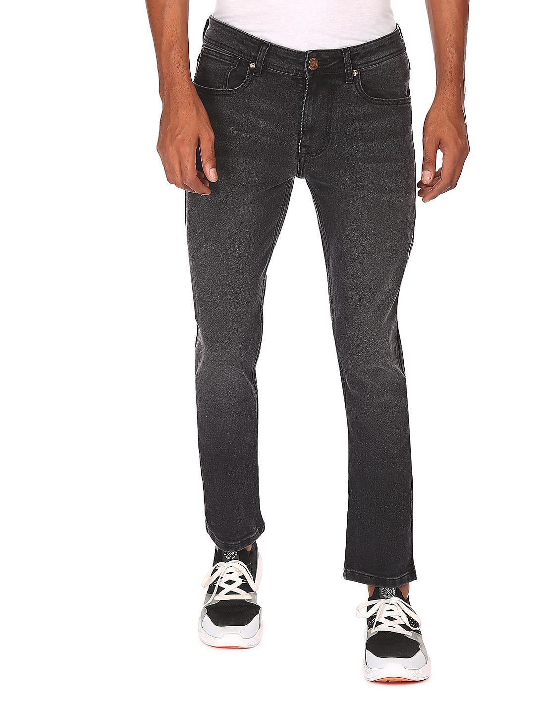 Buy Ruf & Tuf Men Grey Mid Rise Stone Wash Jeans - NNNOW.com