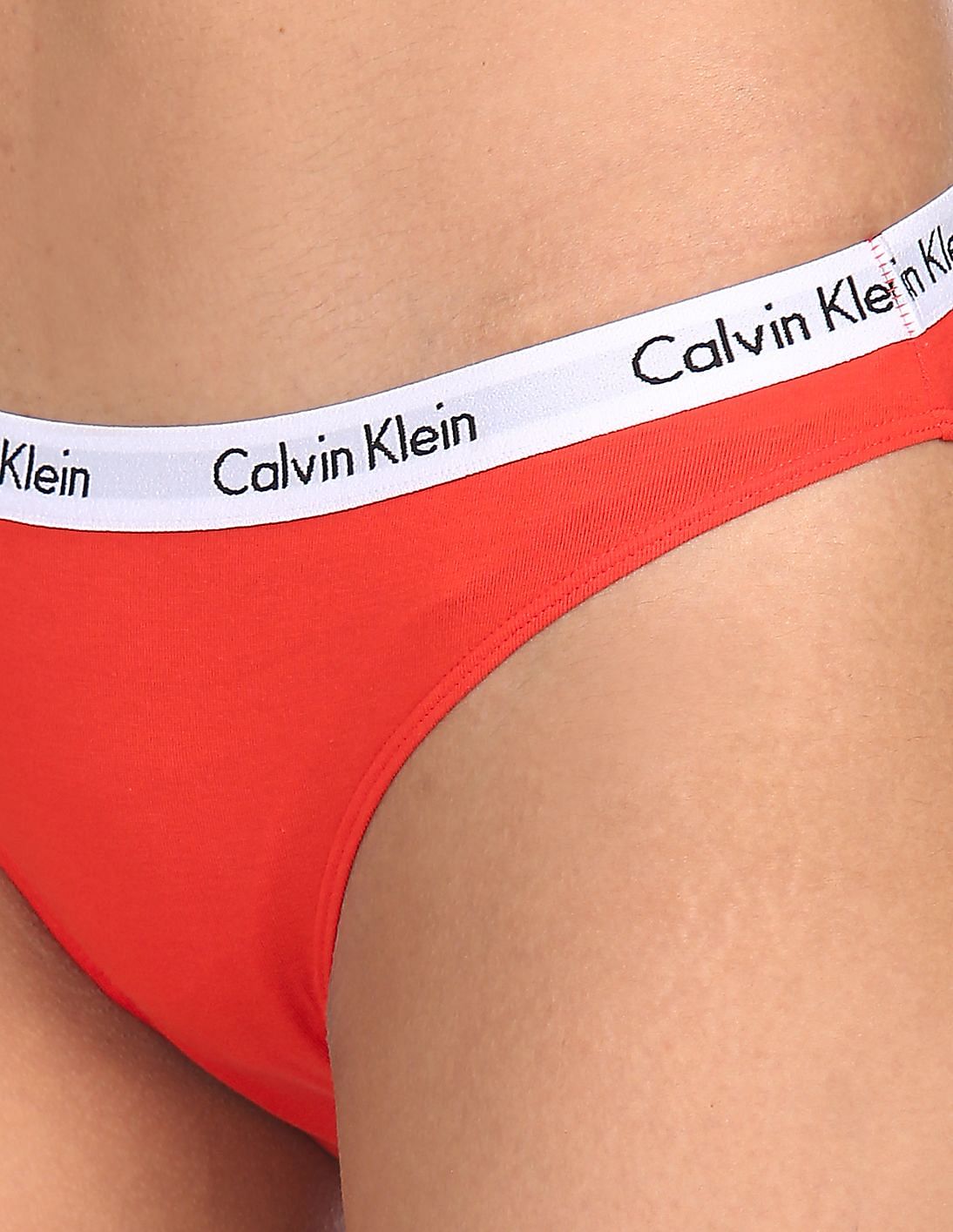 Buy Calvin Klein Underwear Women Red Mid Rise Solid Bikini Panty 