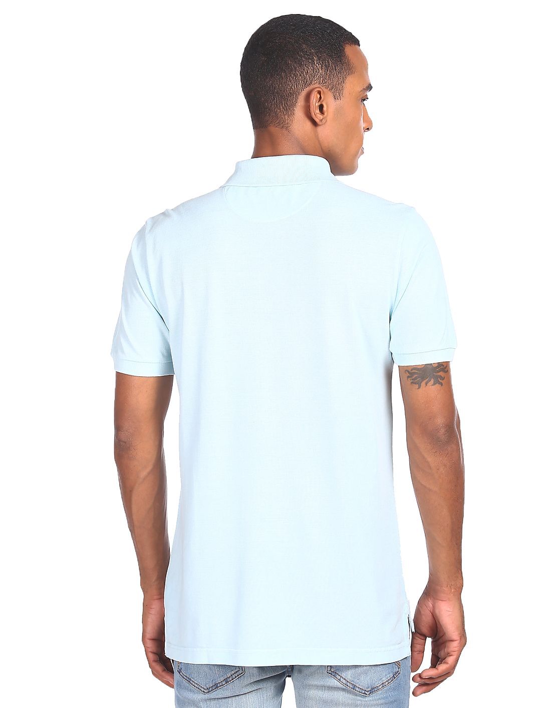 SUNSEA 19SS SNM BLUE POLO (ブラック) Buy Navy Blue/Red/White Regular Fit Short Sleeve Tipped Polo