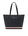 Tommy Hilfiger Striped Blue Pu Tote Bag