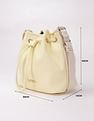Tommy Hilfiger Solid Yellow Pu Bucket Bag