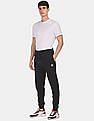 Aeropostale Men Black Drawstring Waist Solid Cotton Joggers