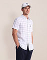 U.S. Polo Assn. Windowpane Check Tailored Fit Linen Shirt