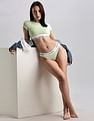 Calvin Klein Underwear Womens Green Solid Panties