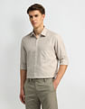 Arrow Vertical Stripe Dobby Cotton Shirt