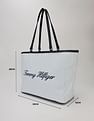 Tommy Hilfiger Striped Blue Polyester Tote Bag