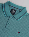 AD by Arvind Patterned Knit Slim Fit Polo Shirt