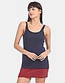 GAP Blue Scoop Neck Cotton Stretch Tank Top