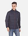 U.S. Polo Assn. Men Navy Stand Collar Quilted Jacket With Pouch