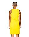 Calvin Klein Women Yellow Halter Neck Solid Dress