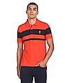 U.S. Polo Assn. Ribbed Collar Striped Polo Shirt