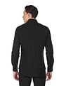 Tommy Hilfiger Men Black Mitered Cuff Solid Slim Fit Formal Shirt