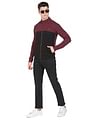 Arrow Sports High Neck Colour Block Sweatshirt