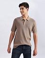 Calvin Klein Jeans Textured Regular Fit Cotton Polo Shirt