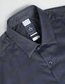 Arrow Patterned Windowpane Slim Formal Shirt