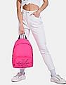 Calvin Klein Women Pink Logo Printed Campus Backpack