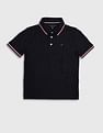 Tommy Hilfiger Boys Navy Solid Polo Shirt
