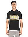Aeropostale Men Black Ribbed Collar Contrast Stripe Polo Shirt