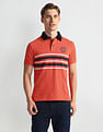 U.S. Polo Assn. Denim Co. Ribbed Collar Stripe Polo Shirt