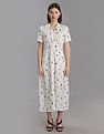 Tommy Hilfiger Viscose Spread Collar A-Line Dress