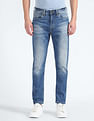 Flying Machine Stone Wash Slash Slim Tapered Fit Jeans