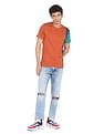 Flying Machine Pure Cotton Colour Block T-Shirt