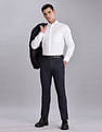 Tommy Hilfiger Regular-Fit Self-Design Mid Rise Trousers