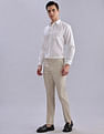 Tommy Hilfiger Regular-Fit Self-Design Mid Rise Trousers