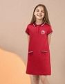 U.S. Polo Assn. Kids Girls Polo Collar Cotton Dress