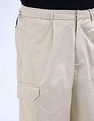 Flying Machine Solid Loose Fit Pleated Cargos