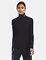 Calvin Klein Women Black Striped High Neck Sweater