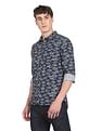 Flying Machine Spread Collar Abstract Print Shirt