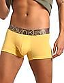 Calvin Klein Underwear Men Light Yellow Contrast Waist Solid Trunks