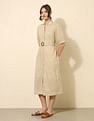 U.S. Polo Assn. Women Schiffli Midi Shirt Dress