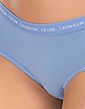 Calvin Klein Underwear Women Blue CK One Mid Rise Solid Stretch Boyshorts