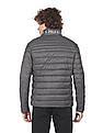 U.S. Polo Assn. Men Grey High Neck Full Zip Solid Puffer Jacket