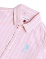 U.S. Polo Assn. Kids Boys Vertical Striped Dobby Shirt