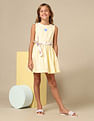 U.S. Polo Assn. Kids Girls Belted Fit And Flare Dress