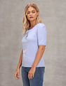 U.S. Polo Assn. Women Puff Sleeve Criss Cross Neckline Top