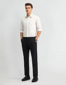 Arrow Solid Dobby Slim Fit Trousers