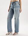 Calvin Klein Jeans Mid-Wash Straight-Fit High Rise Jeans