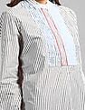 GAP Women White Stripe Band Collar Tunic